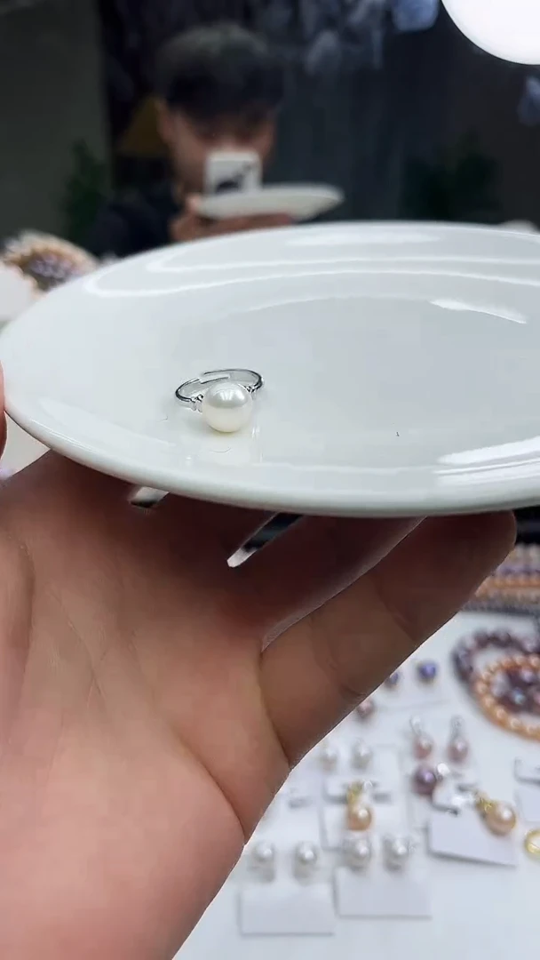 未镶嵌戒指淡水珍珠白色系10mm
