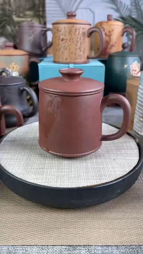 茶杯紫砂底槽清新品三件套