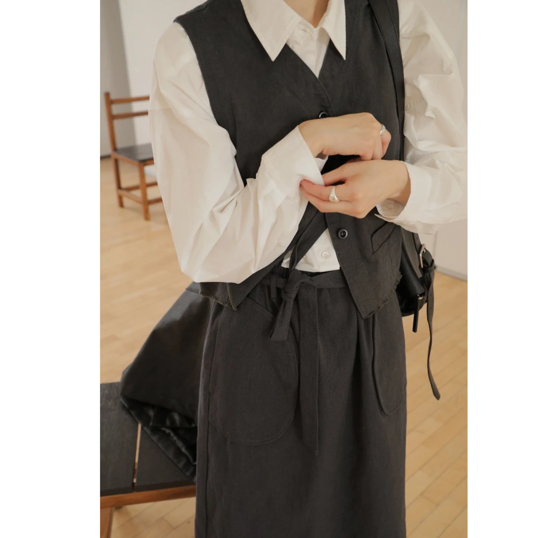 《韩韵》韩系气质简约高级感马夹 10193