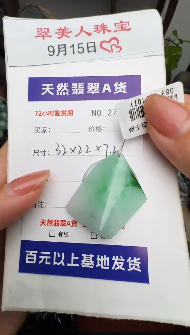 颈饰未镶嵌翡翠原石27259