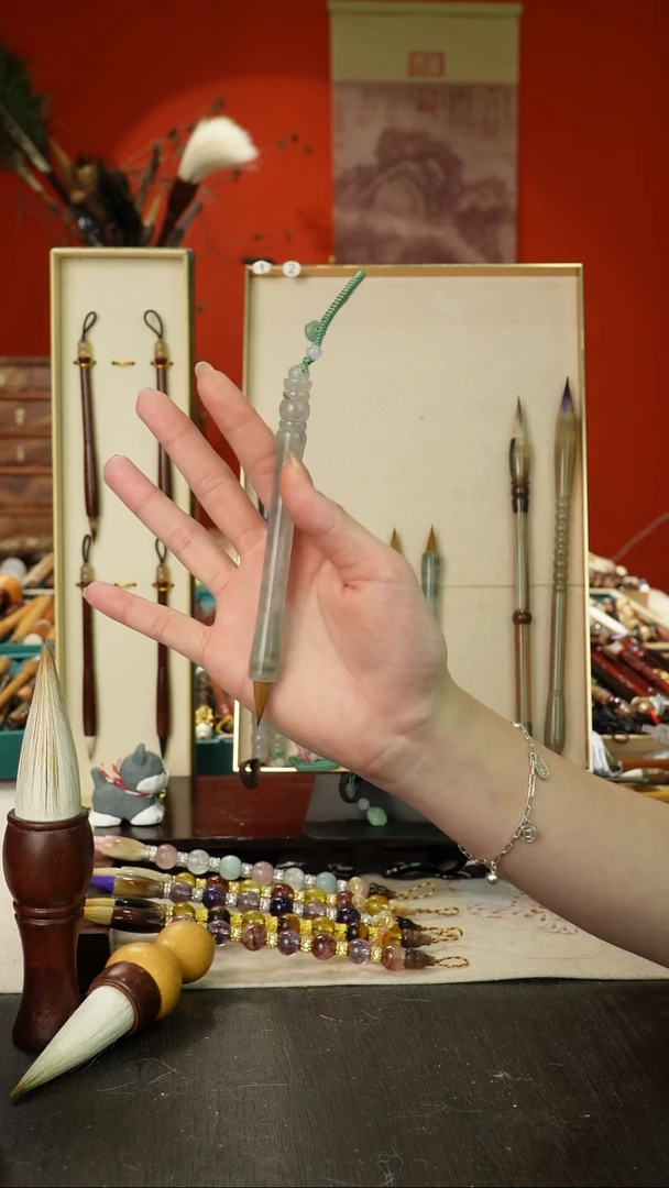 17号孤品高货毛笔链接 清水试笔 蘸墨不退