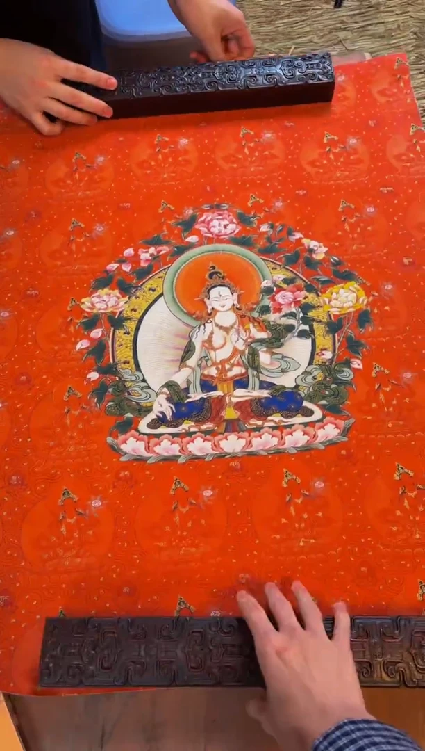 装裱画精品手绘唐卡链接--A130白度母