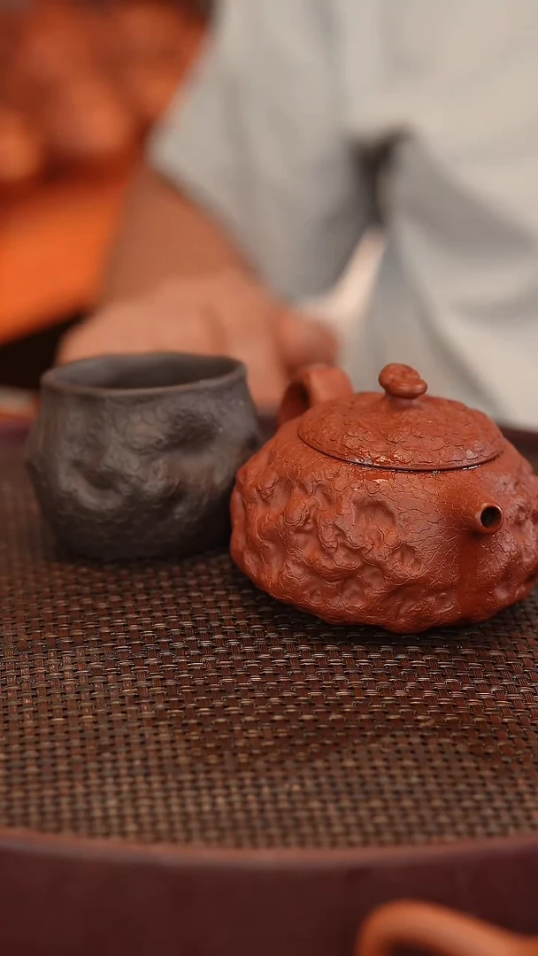 茶壶紫砂供春 大红袍 230cc一壶一杯