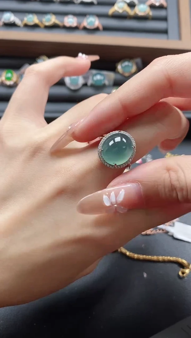 【闪购商品】翡翠戒指银S925镶嵌5111