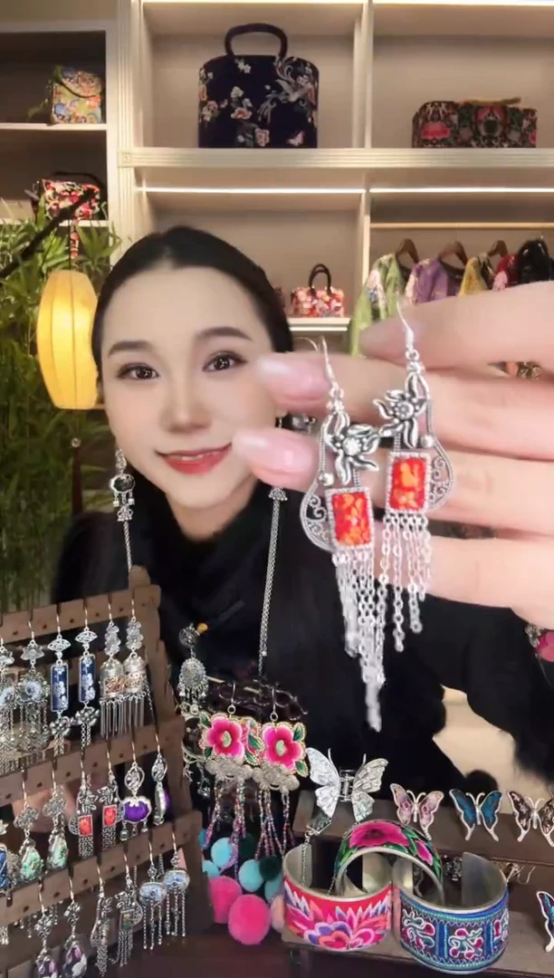 刺绣纯手工民族风耳环