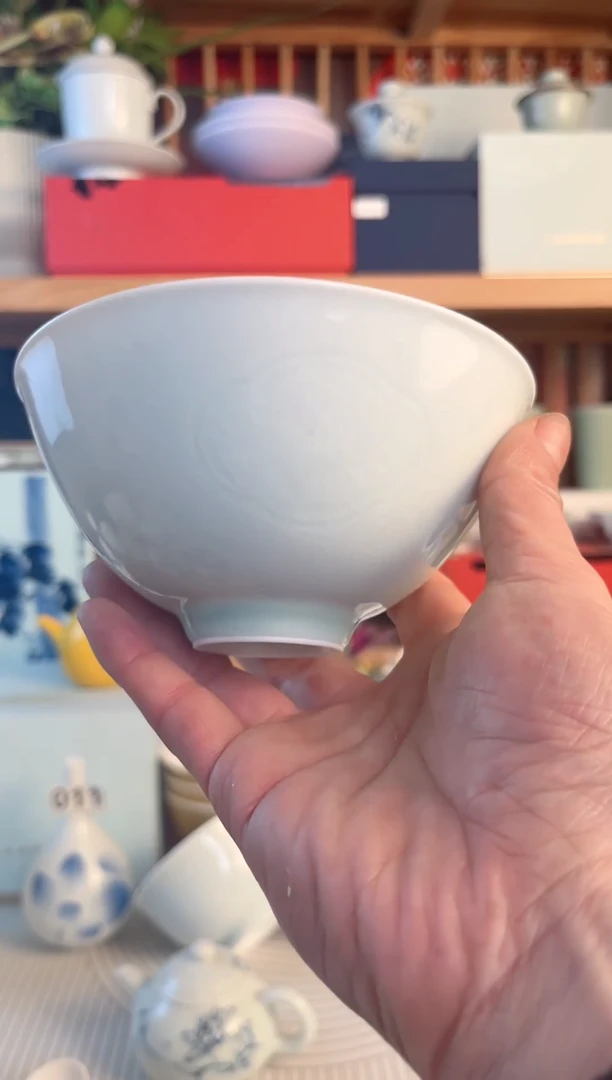 陶礼物湖田窑合和对碗5英寸