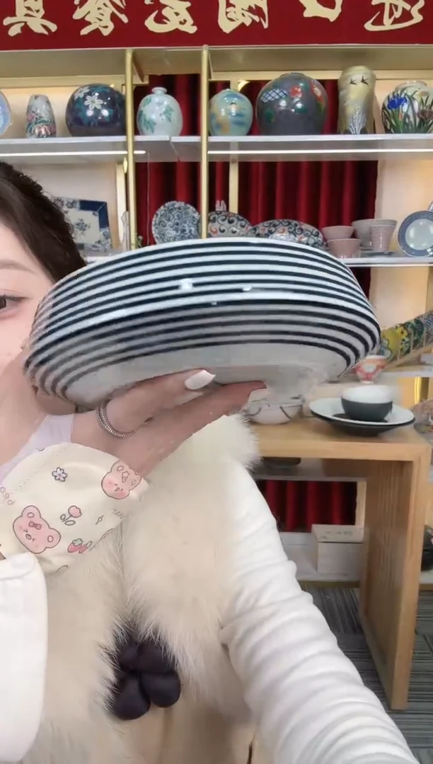 陶瓷【单支】日本进口翔武窑台型钵17.2cm-蓝驹