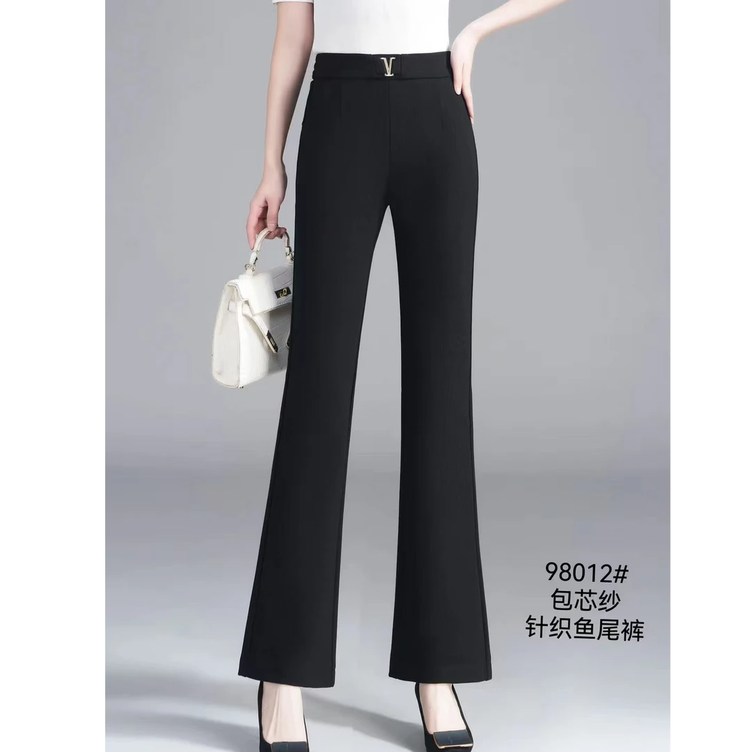 【衣联服饰】妈妈款夏季高腰休闲鱼尾裤98091