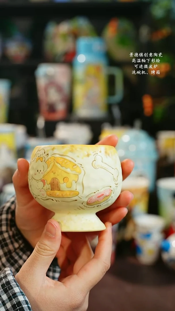 景德镇高温釉下彩原创手绘陶瓷