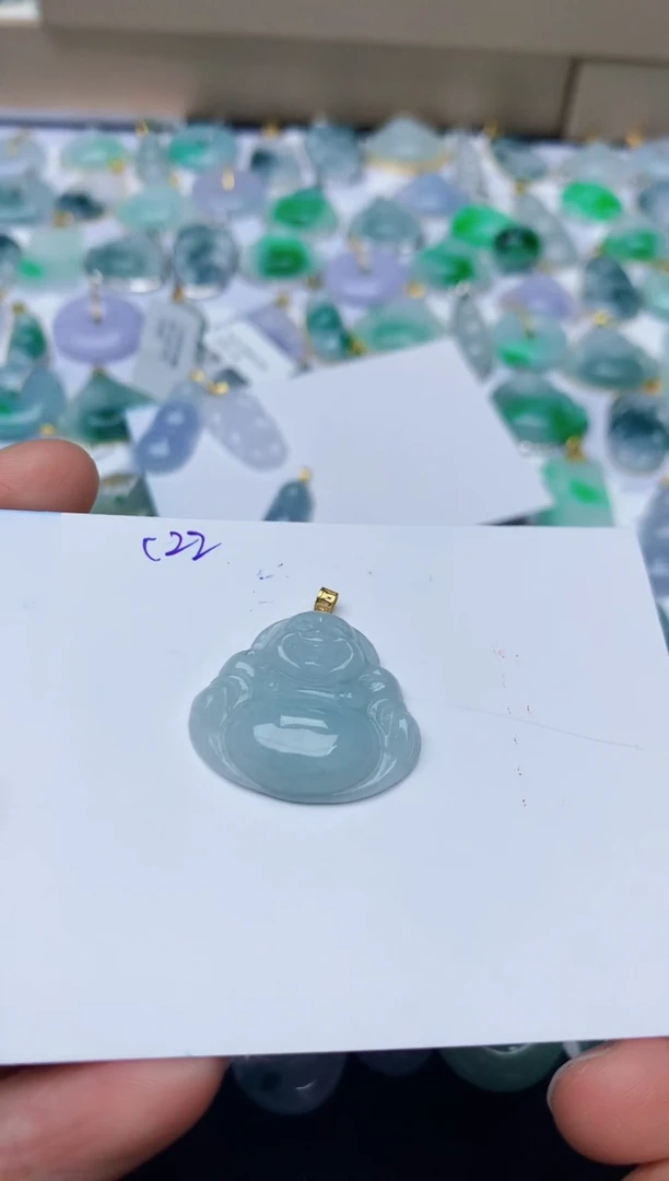 【闪购商品】翡翠颈饰18K金镶嵌天然翡翠A货