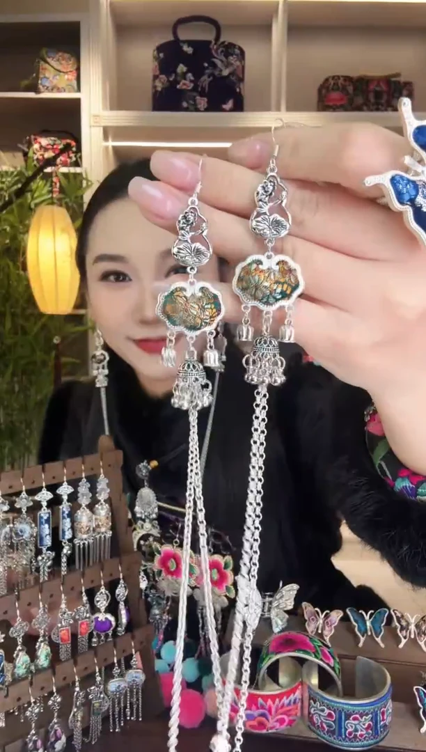 刺绣纯手工民族风耳环