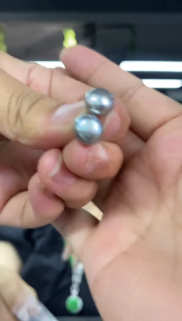 银S925镶嵌海水珍珠耳饰多样性发其一颜色微差