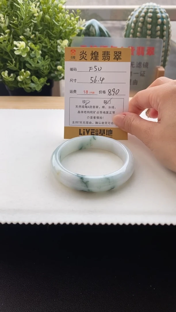 未镶嵌手镯翡翠圈口56.3编码f50