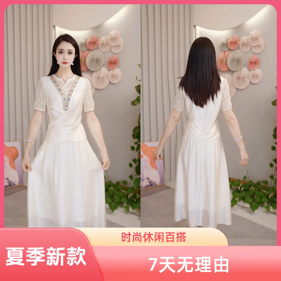 [杏相依衣橱]夏季新款8022#优雅  时尚 休闲 百搭 女装连衣裙