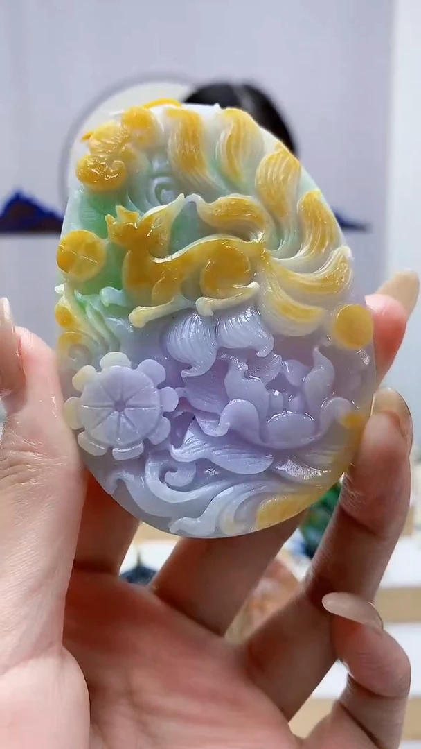 未镶嵌定制翡翠4812MM-毛货挂件166