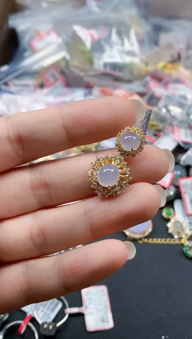 银S925镶嵌戒指翡翠天然A货缅甸翡翠