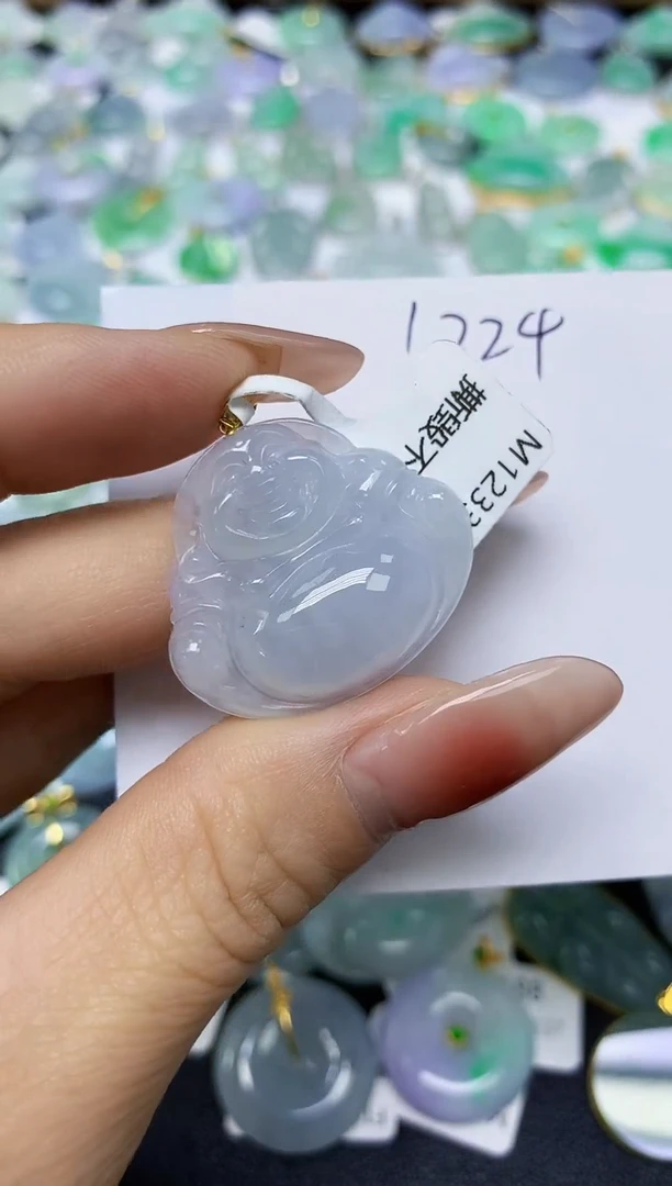 翡翠18K金镶嵌颈饰 天然缅甸翡翠A货