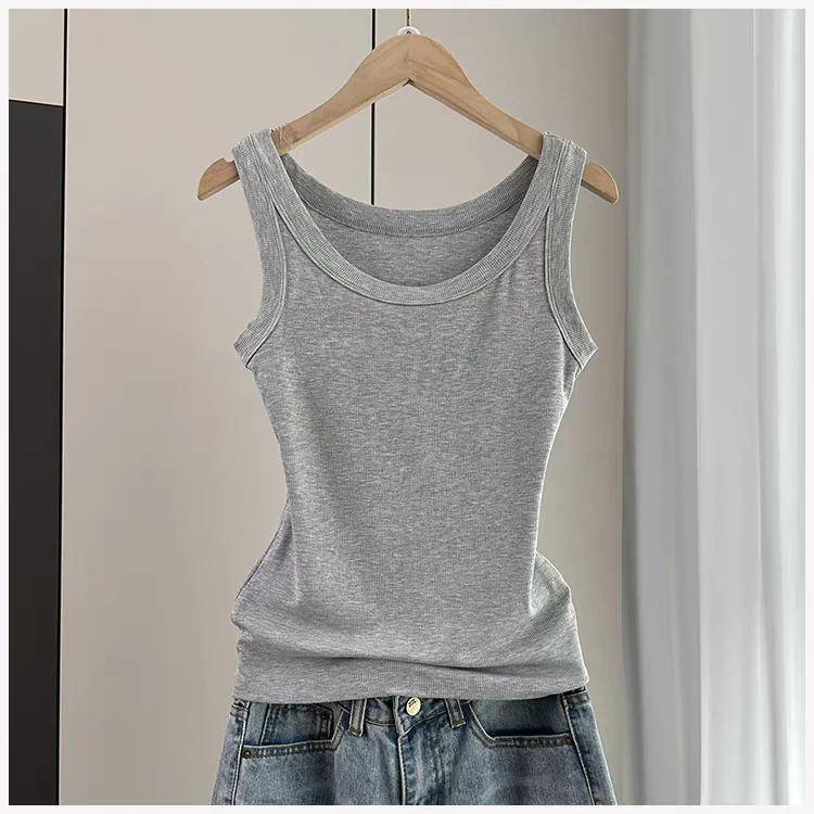 内搭/外穿吊带防走光螺纹背心夏季女螺纹修身新款打底无袖上衣