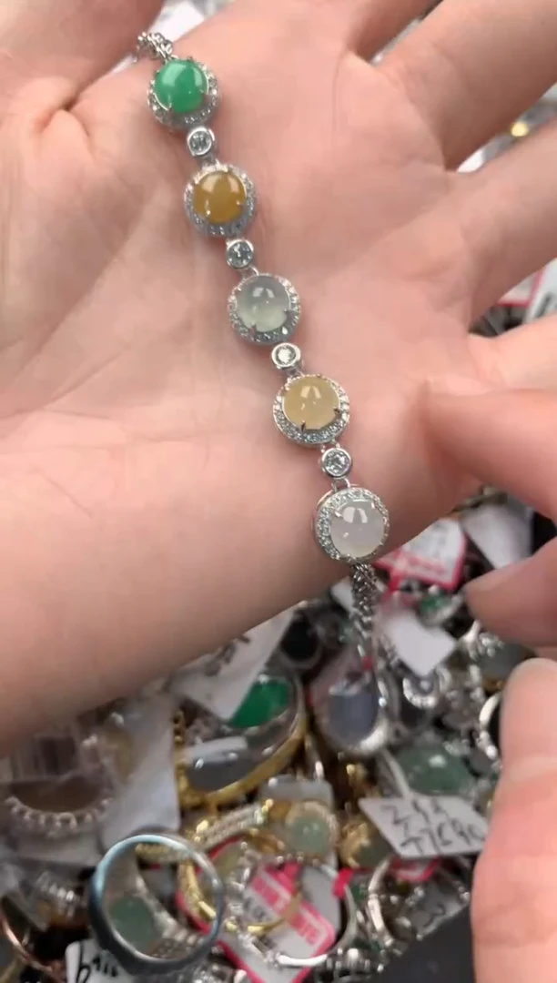 银S925镶嵌戒指翡翠10   4