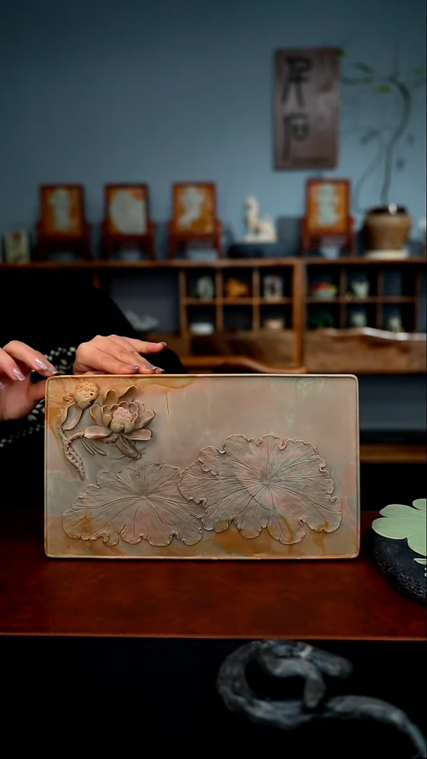 36公分苴却石荷花干泡