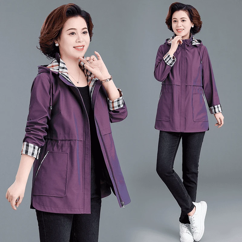中老年春秋装风衣外套女中长款洋气2025新妈妈母亲衣服时髦上衣