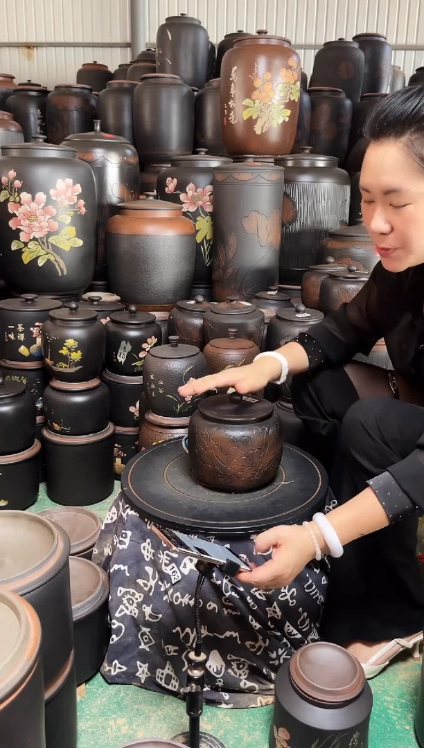 罐瑕疵茶叶罐 苹果牡丹花  643