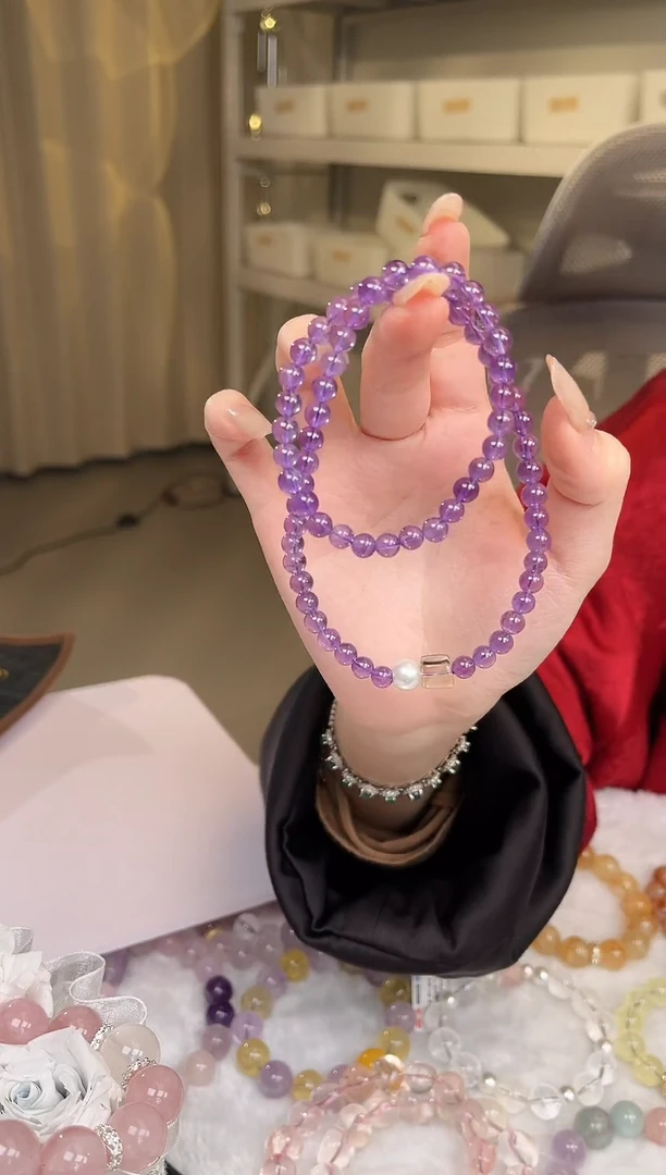 水晶摆件未镶嵌双圈乌拉圭紫