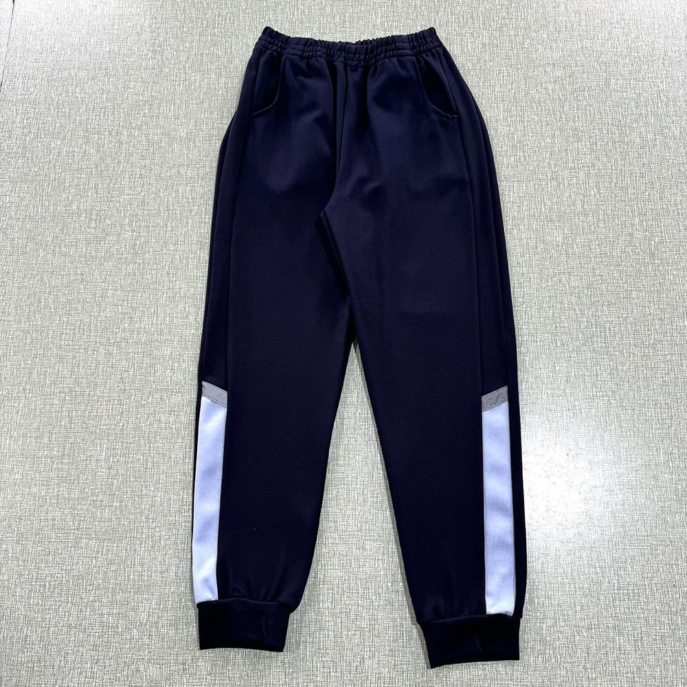威海春秋校服动裤子春秋宽松休闲小蓝条藏青色深小学校服裤洋气