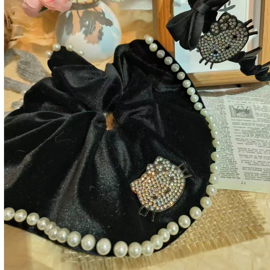 韩系赫本风珍珠KT发圈FQ031