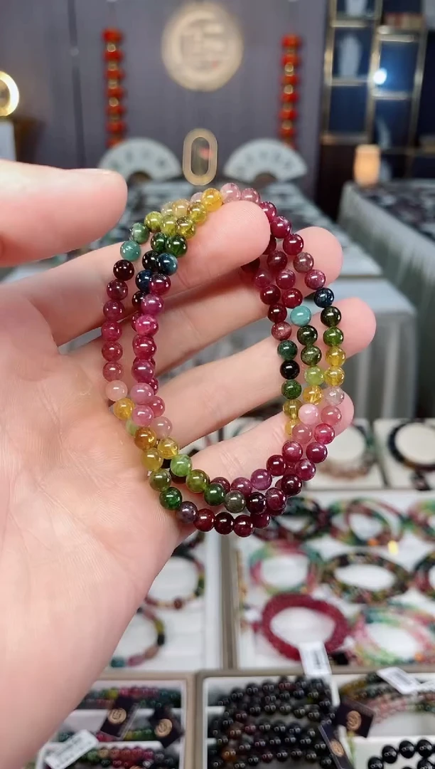 未镶嵌老矿碧玺三圈手串5mm+碧玺xion多样性发一条