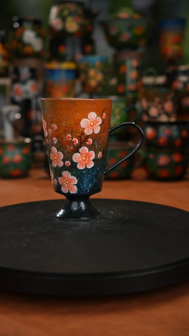 紫砂油画釉下彩手绘