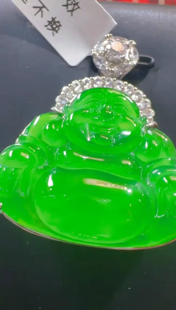 翡翠银S925镶嵌吊坠(赠链)天然A货翡翠