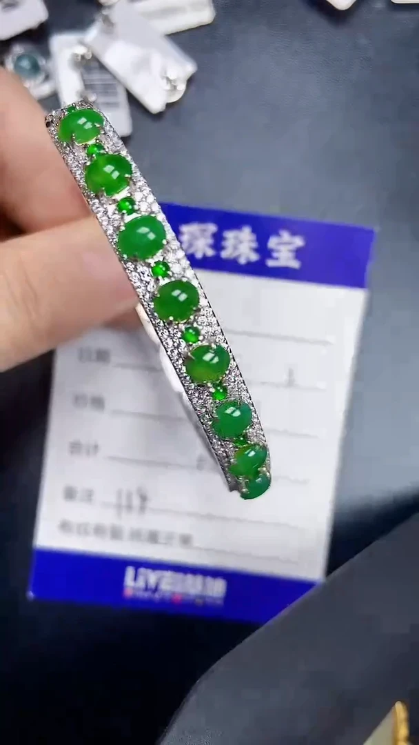 银S925镶嵌戒指翡翠1140