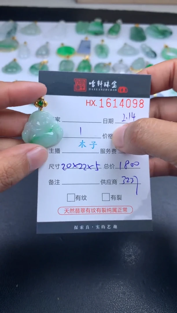 【闪购商品】翡翠挂件未镶嵌哈轩 挂件1