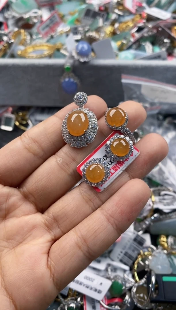 银S925镶嵌戒指翡翠333      1