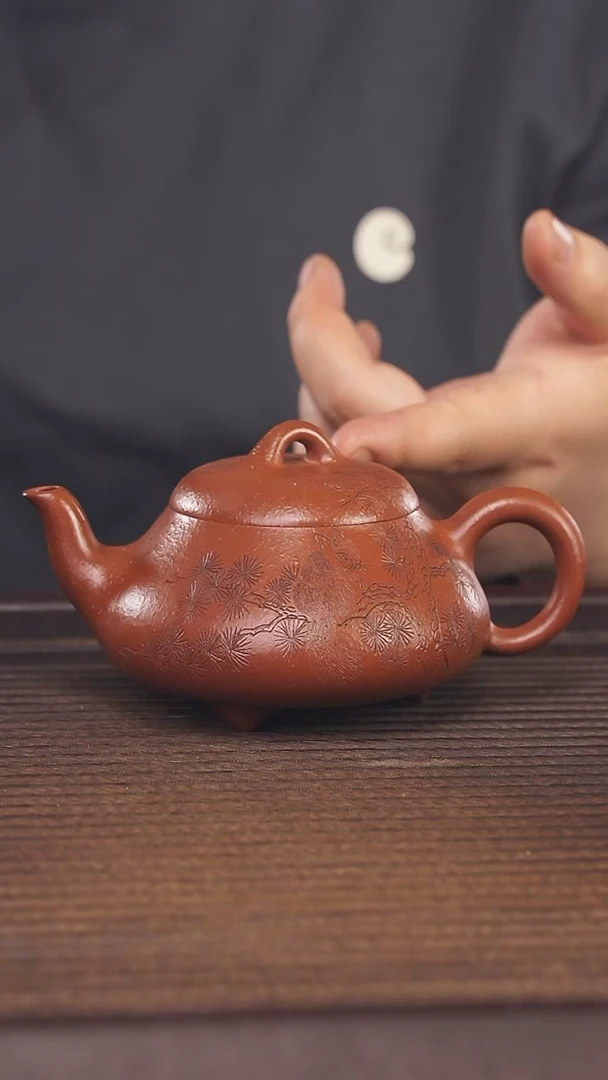 【闪购商品】紫砂茶壶220cc红降坡顾氏手工紫砂