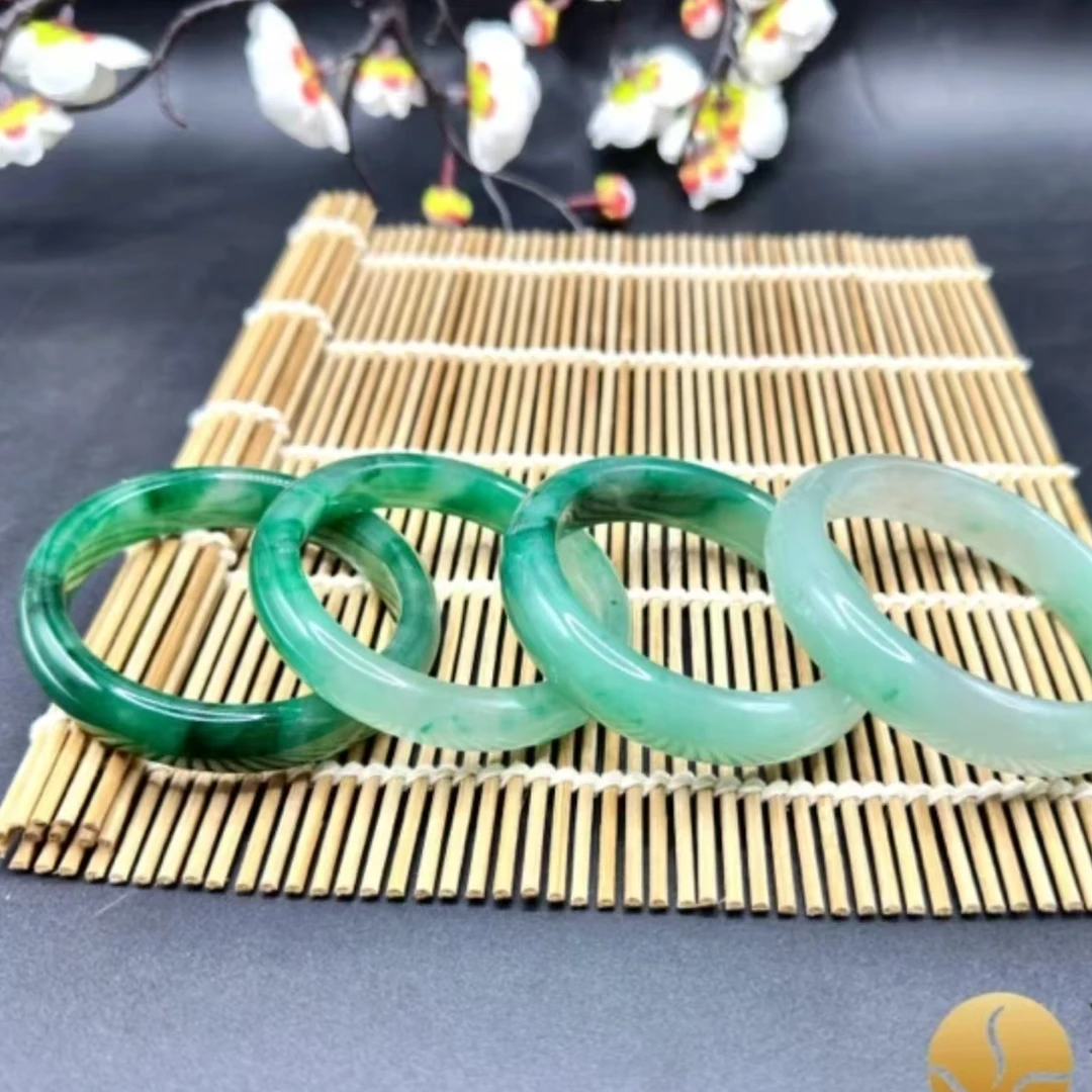 天然非洲翠高冰飘花手镯多样性发其一