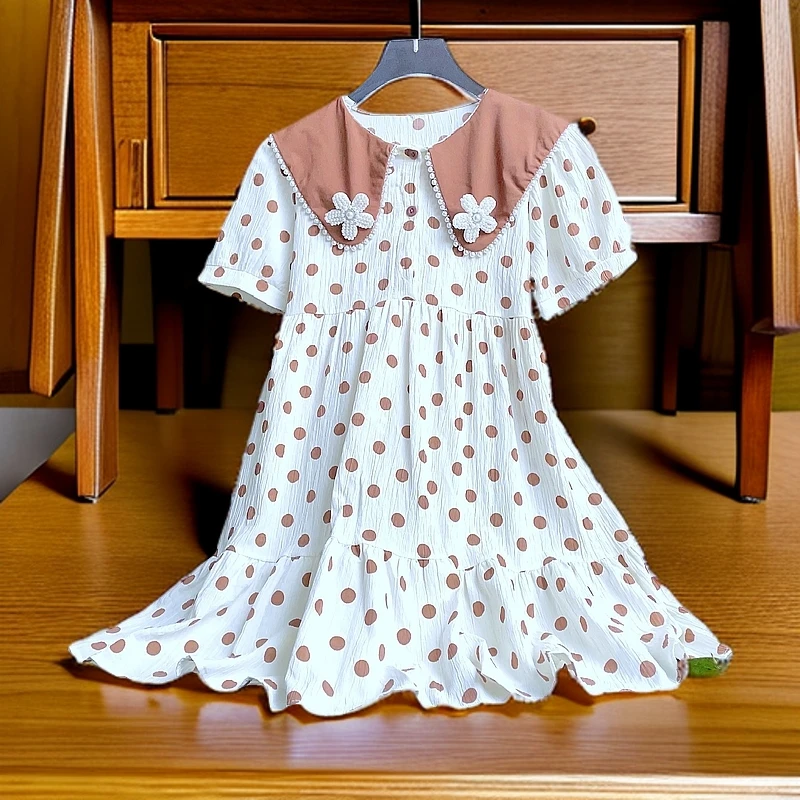 【现货】186428女童夏季儿童气质休闲连衣裙甜美童装2024夏装裙子