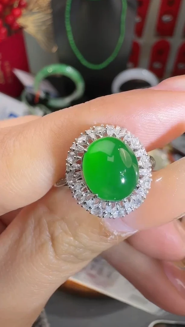 【闪购商品】翡翠戒指18K金镶嵌戒指