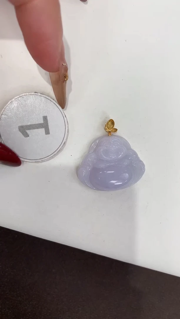 颈饰18K金镶嵌翡翠天然缅甸a货翡翠