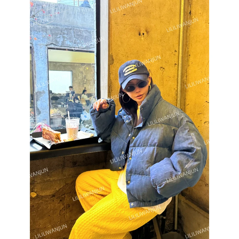 婉君【詹妮同款棉服】秋冬韩版短款立领保暖百搭棉服LWJ24D4C2542