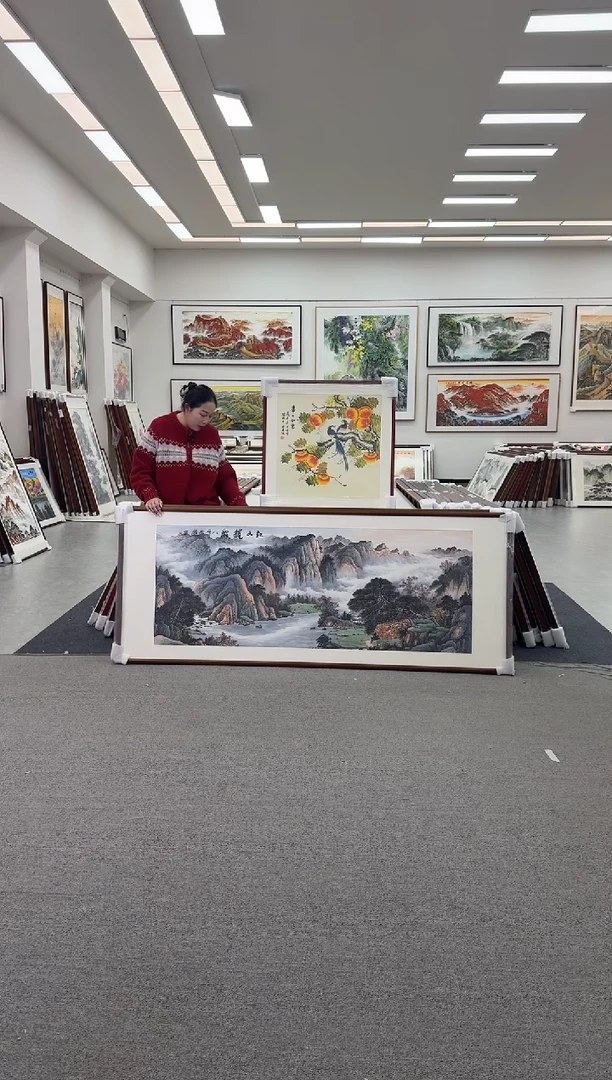 国画手绘  219*88   江山揽胜