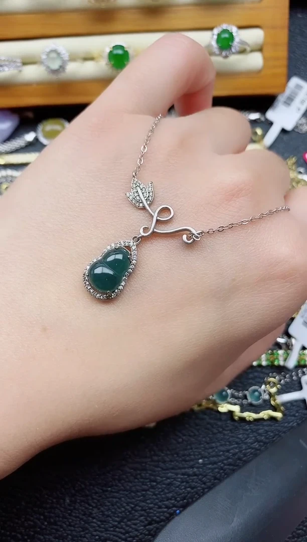 银S925镶嵌戒指翡翠1