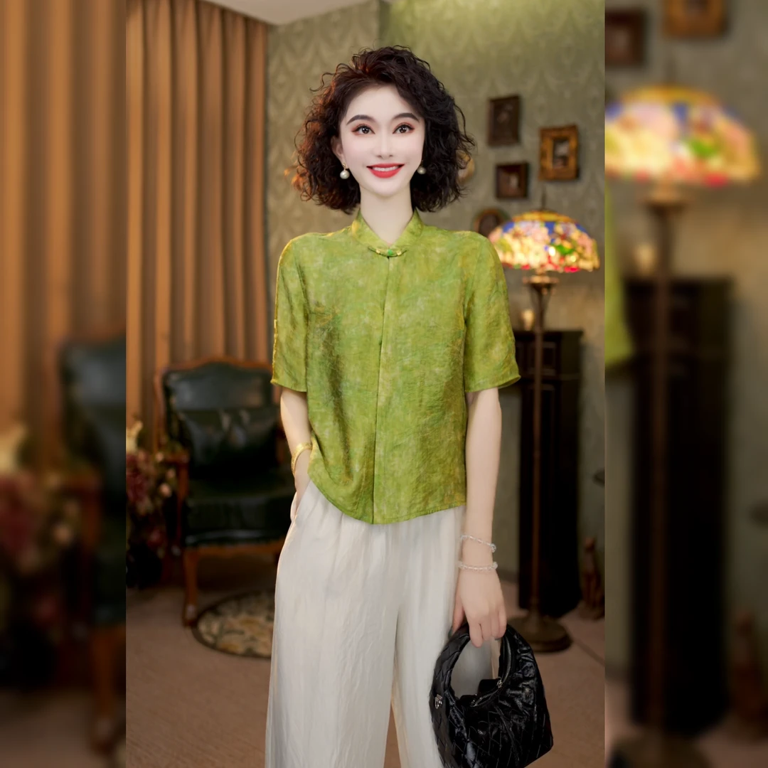 新中式国风2025夏季双面穿对襟上衣MCGSY1219