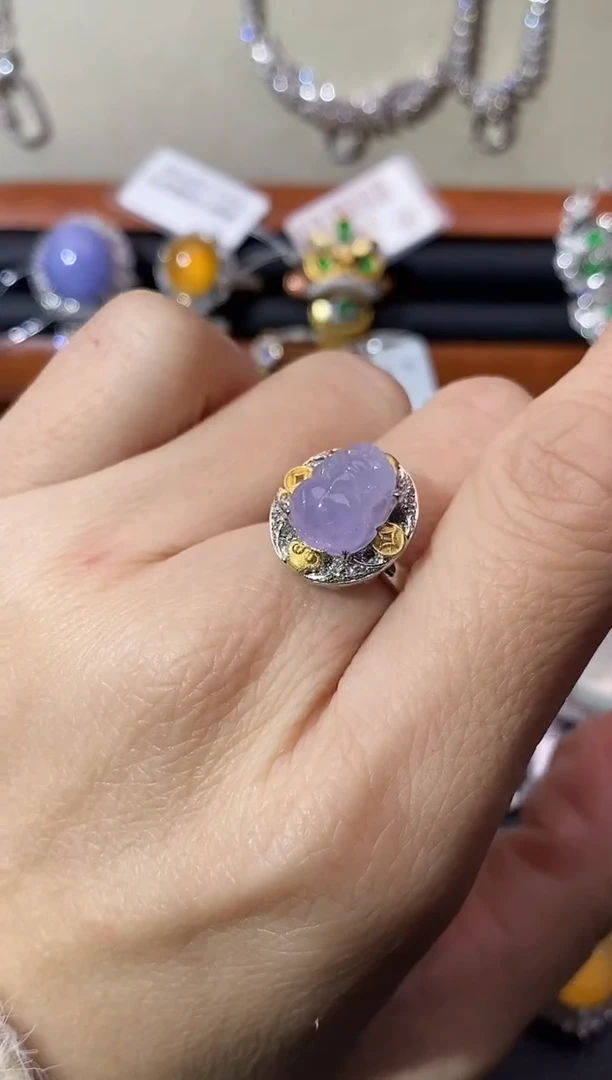 【闪购商品】翡翠戒指18K金镶嵌戒指