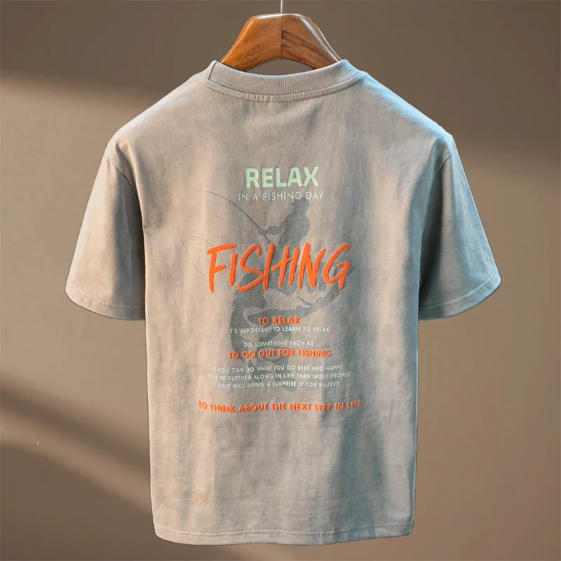 U&PURA美式宽松短袖T恤男重磅潮流印花夏季上衣体恤休闲落肩半袖