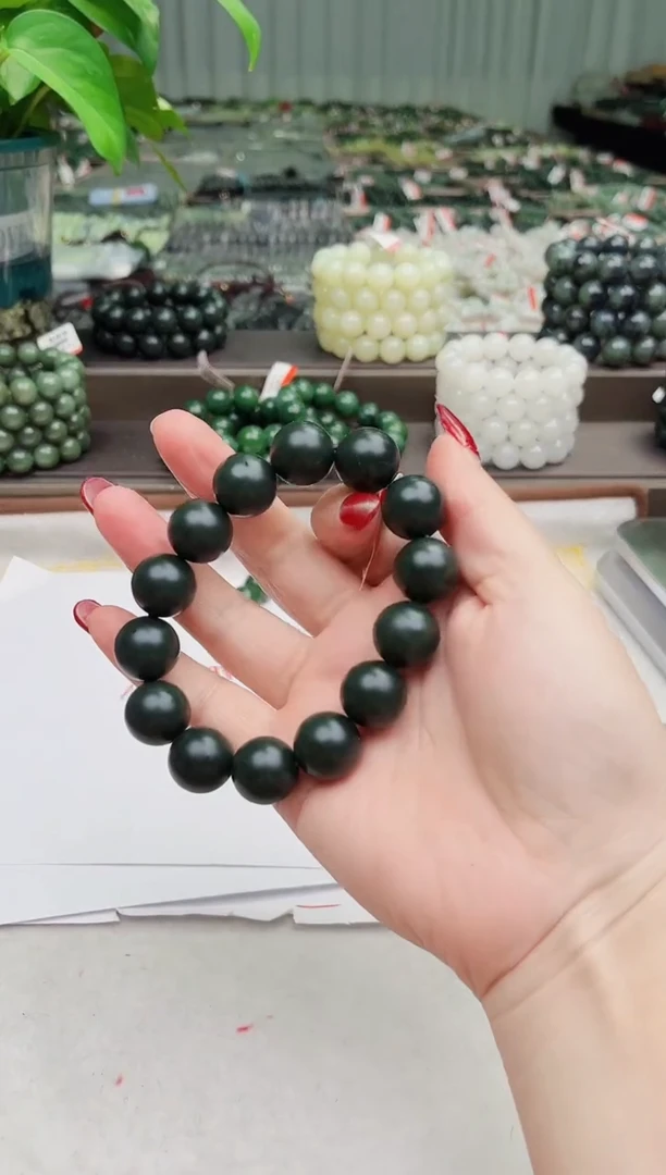 【闪购商品】和田玉手串未镶嵌纯天然和田玉新疆沙枣青蓝调16