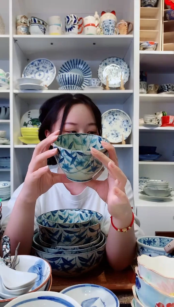 陶瓷黄泥桔梗瘦墩墩米饭碗