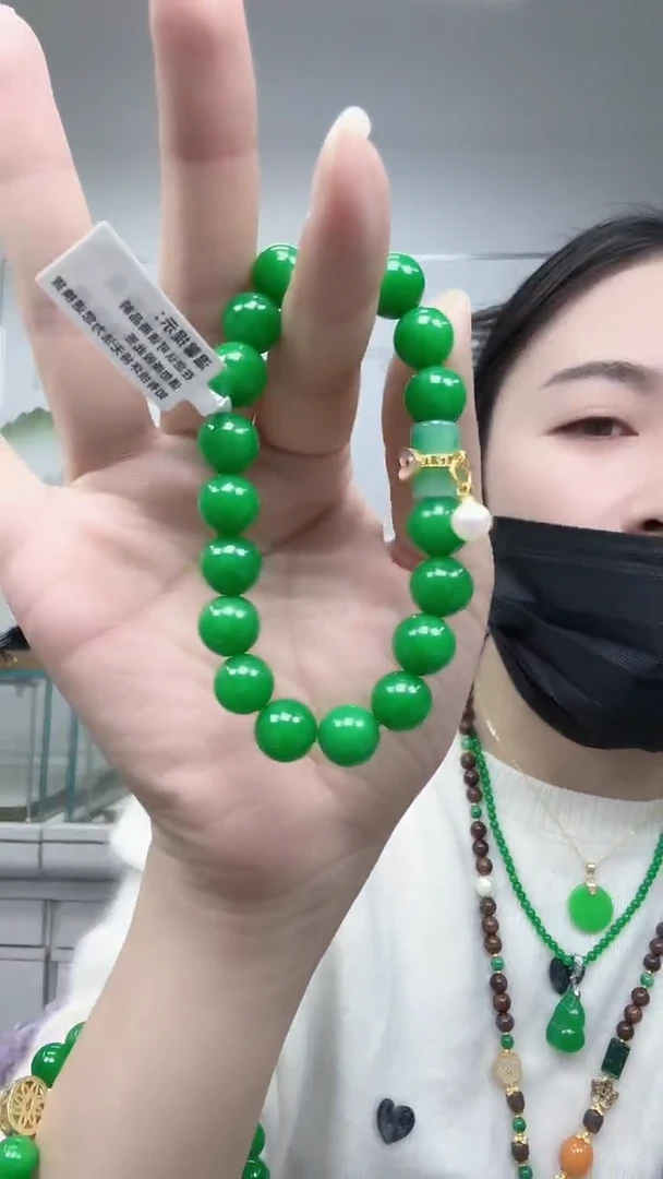 颈饰未镶嵌翡翠10mm路路通串