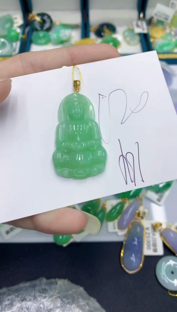 翡翠挂件银S925镶嵌翡翠